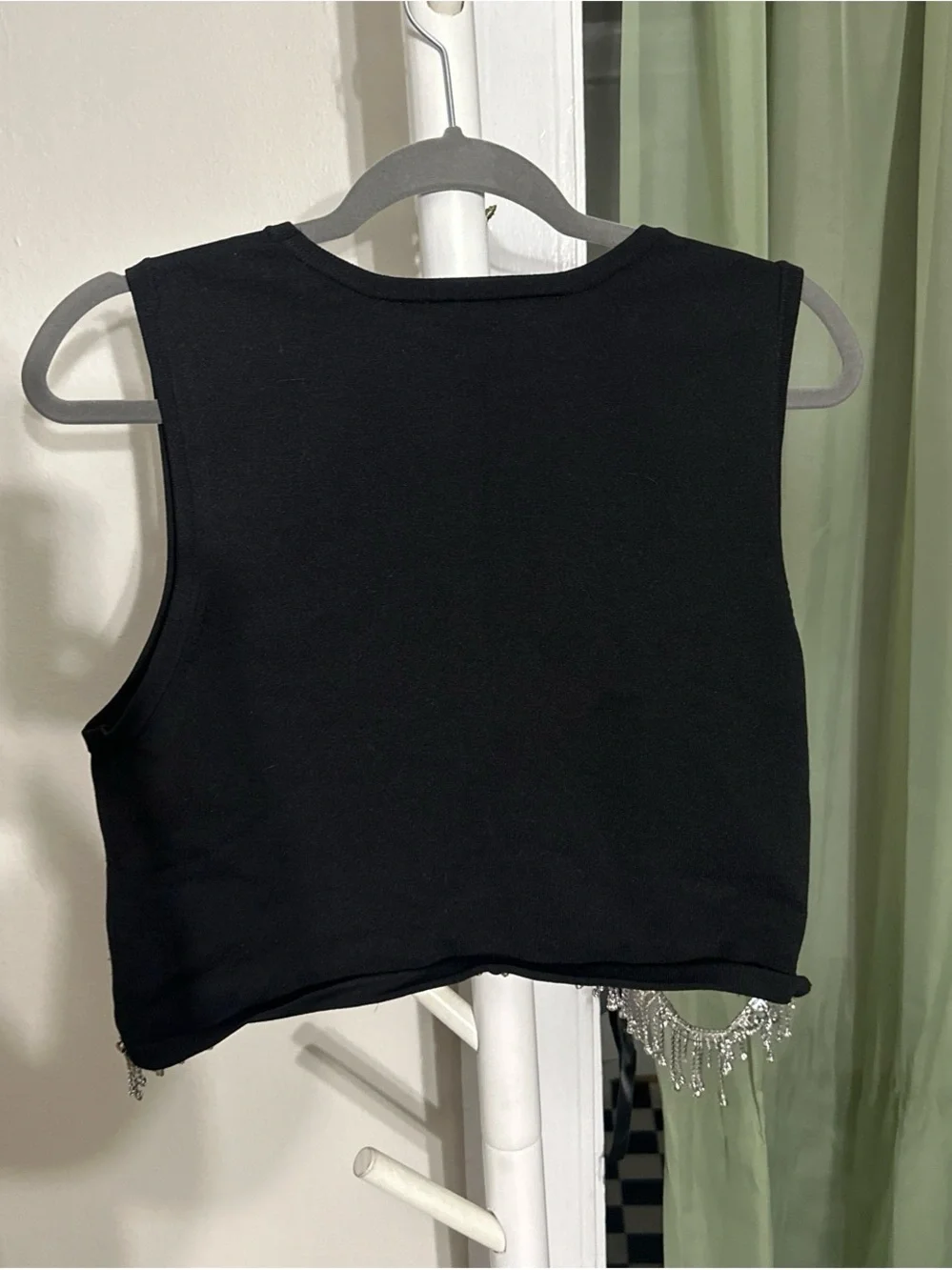 Forever 21 Sleeveless crop top with rhinestone detailing
